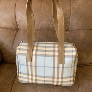 Sky blue Burberry handbag w/ wallet